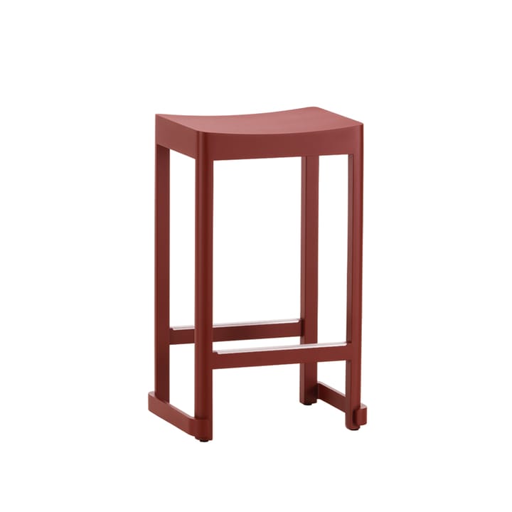Atelier barstol - Mørkrødlakkert bjørk-H65 cm - Artek
