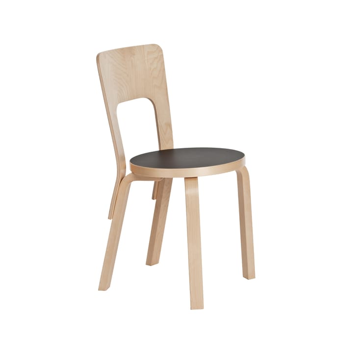 Chair 66 stol - Svart linoleum-Bjørk - Artek