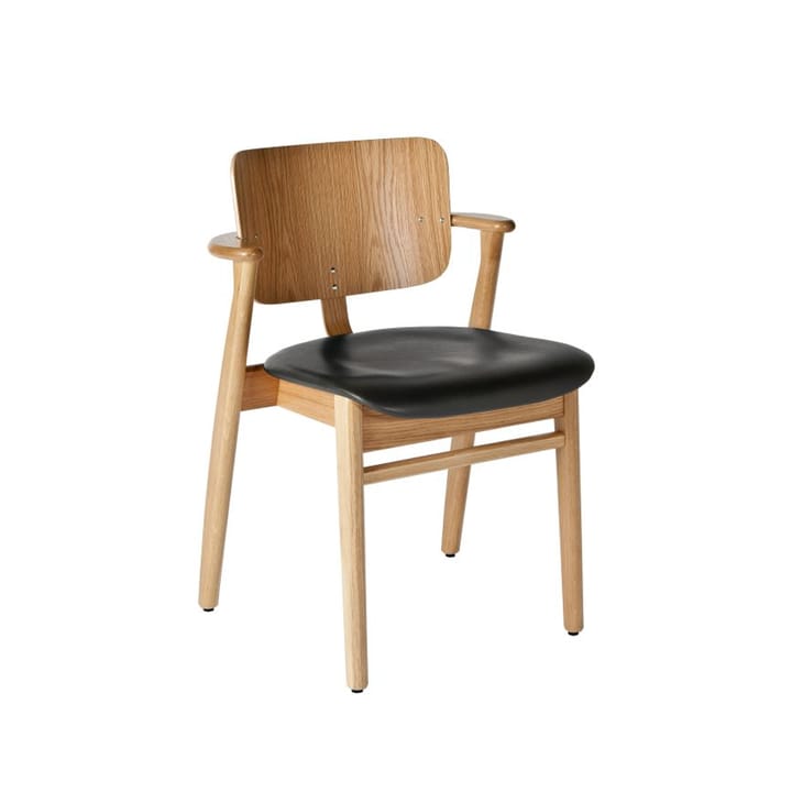 Domus stol - lær prestige svart, eik understell - Artek