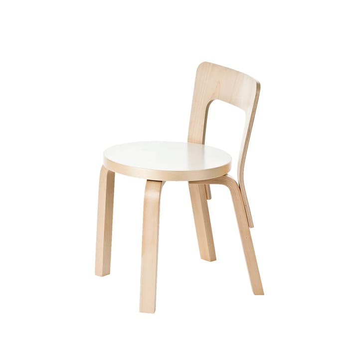 N65 barnestol - Hvit laminat-Bjørk - Artek