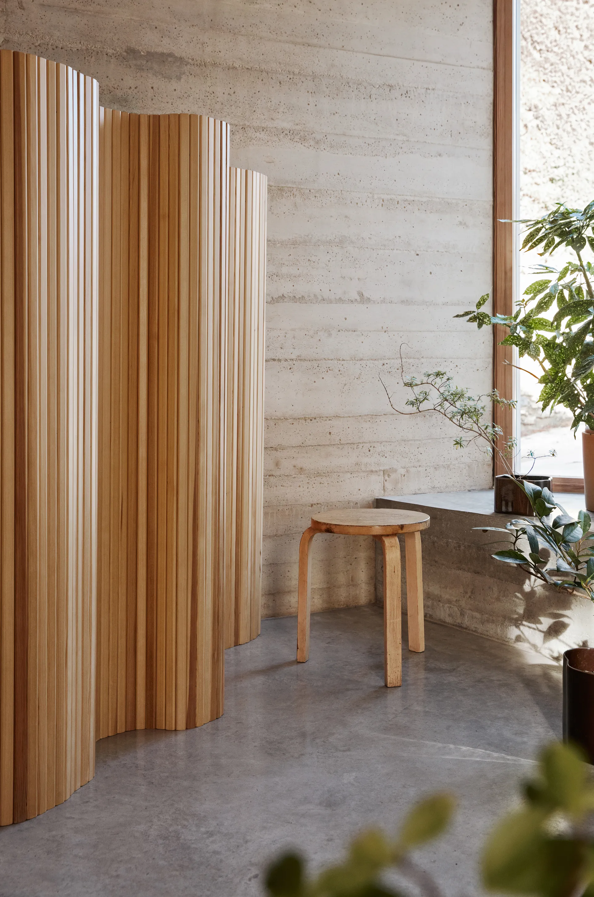 Screen 100 skjermvegg, Klarlakkert furu Artek