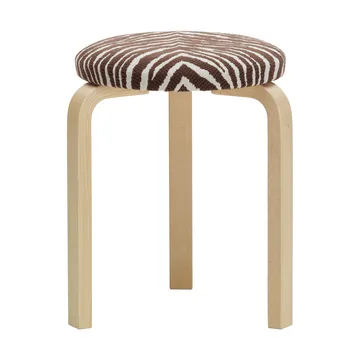 Stol 60 krakk 3 stk ben - Klarlakert bjørk-stoff Zebra brun - Artek