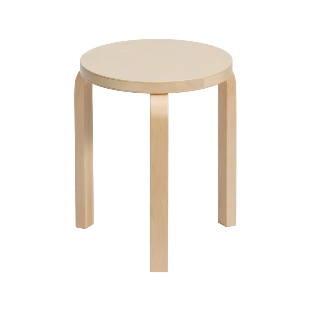 Stool 60 rund krakk 3 bein, Bjørk, Ø38x44 cm Artek