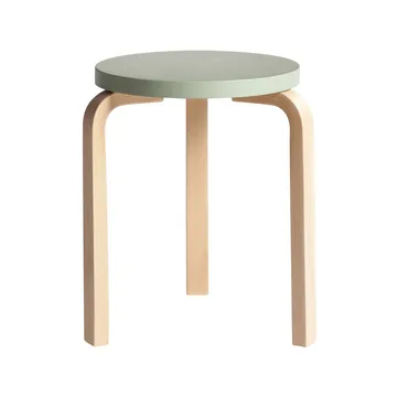 Stool 60 rund krakk 3 bein - Green-Bjørk, Ø38x44 cm - Artek