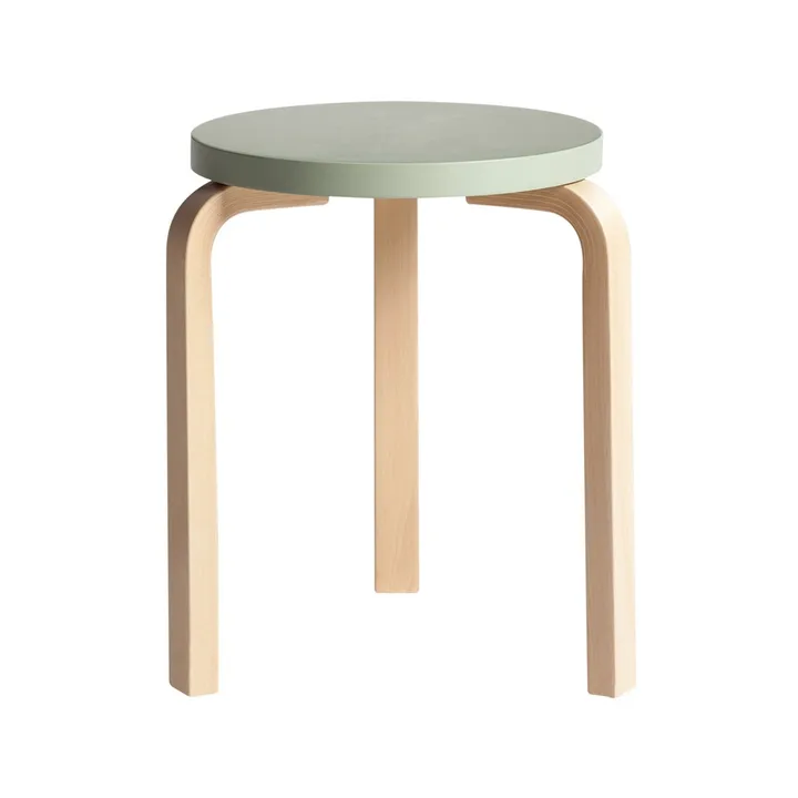 Stool 60 rund krakk 3 bein - Green-Bjørk, Ø38x44 cm - Artek