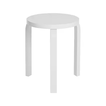 Stool 60 rund krakk 3 bein - Hvit lakk, Ø38x44 cm - Artek