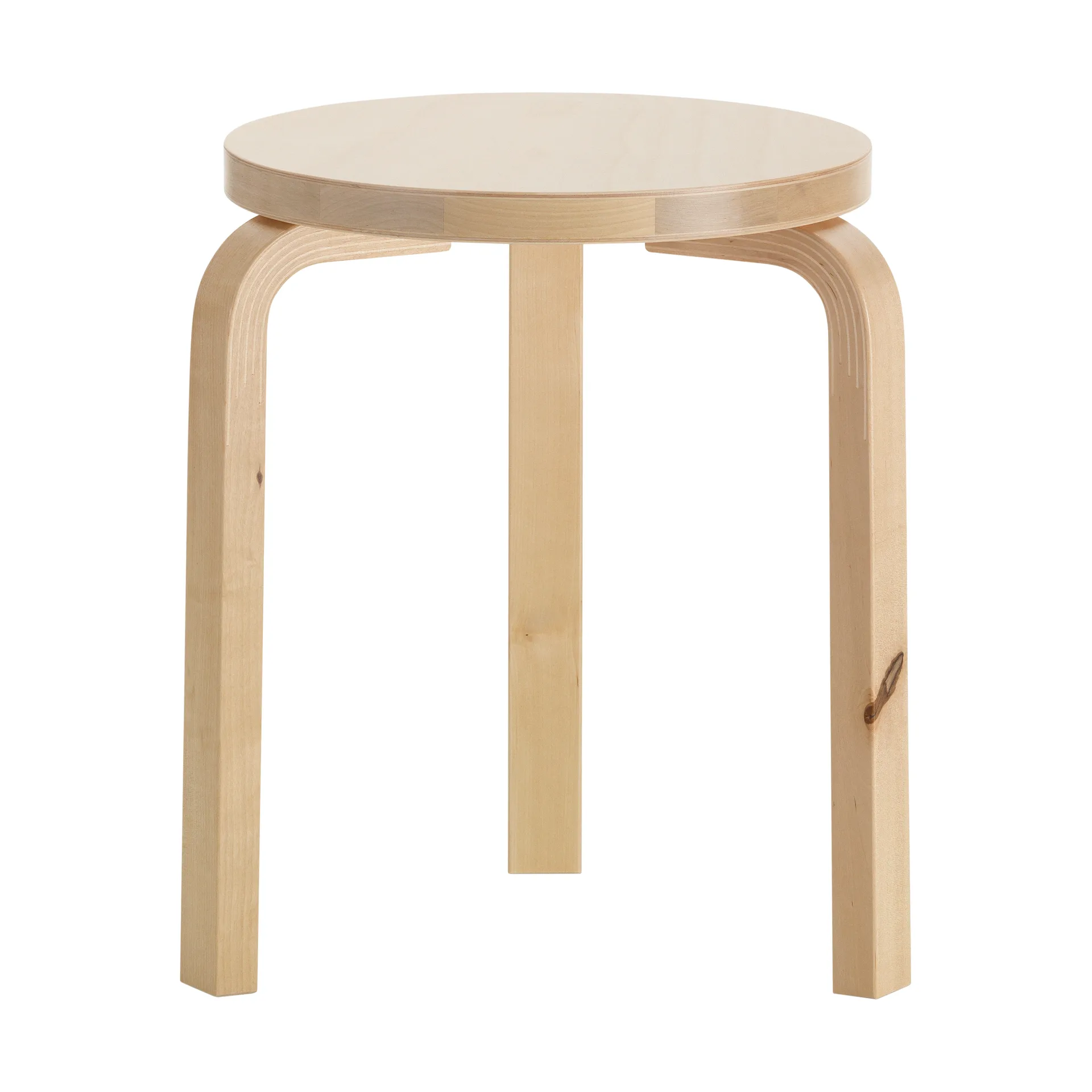 Stool 60 Villi rund krakk jubileumsutgave 90 år, Bjørk, Ø38x44 cm Artek