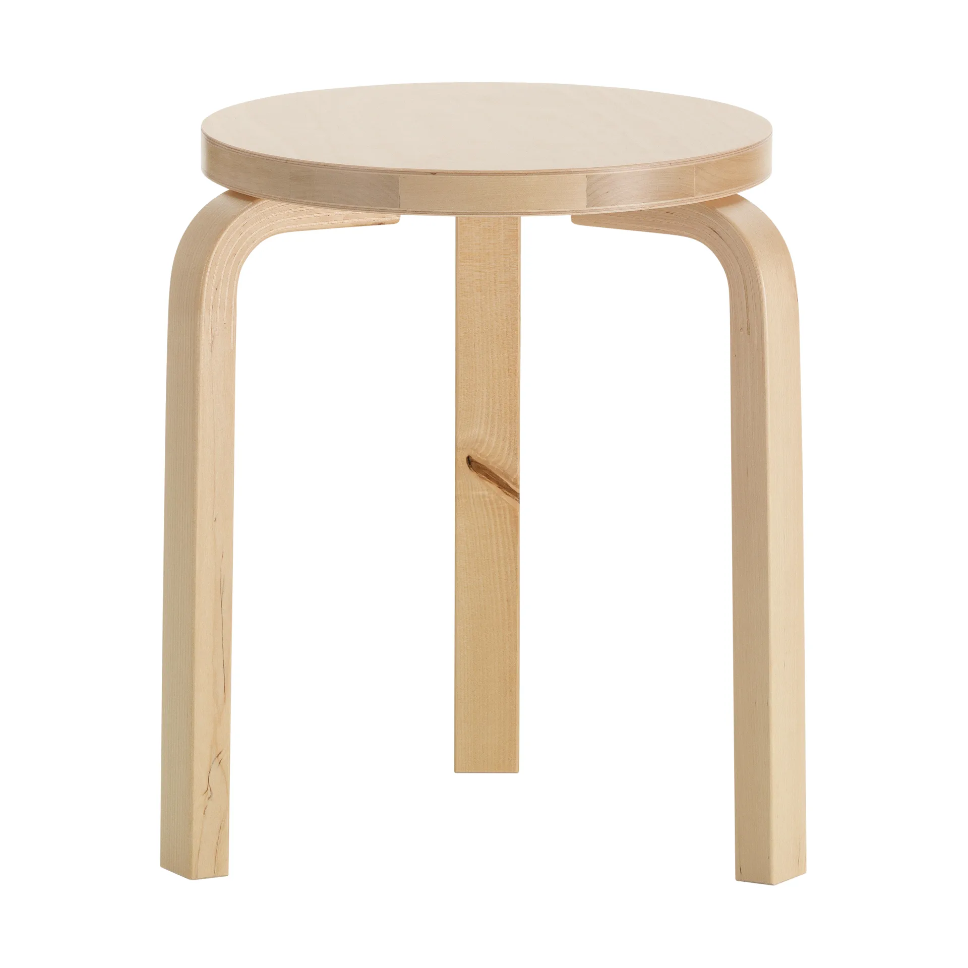 Stool 60 Villi rund krakk jubileumsutgave 90 år, Bjørk, Ø38x44 cm Artek