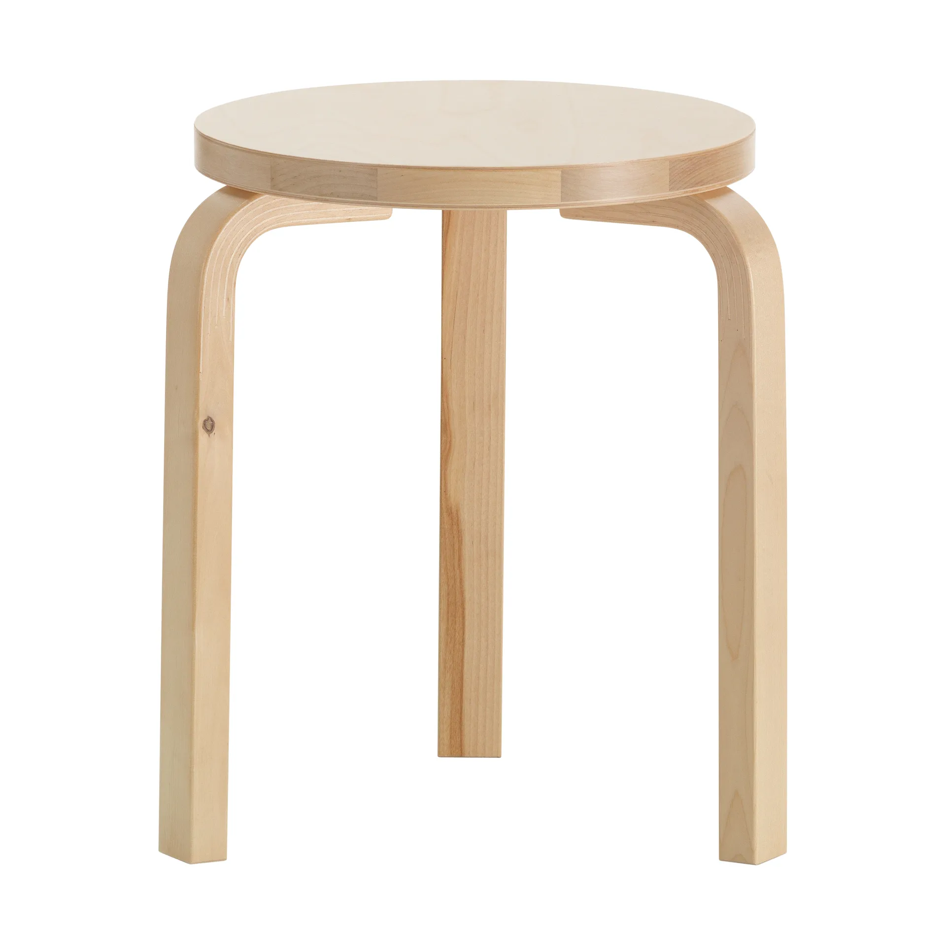 Stool 60 Villi rund krakk jubileumsutgave 90 år, Bjørk, Ø38x44 cm Artek