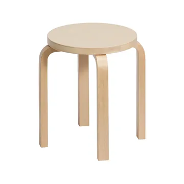 Stool E60 rund krakk 4 bein - Naturlakkert bjørk-Bjørk, Ø38x44 cm - Artek