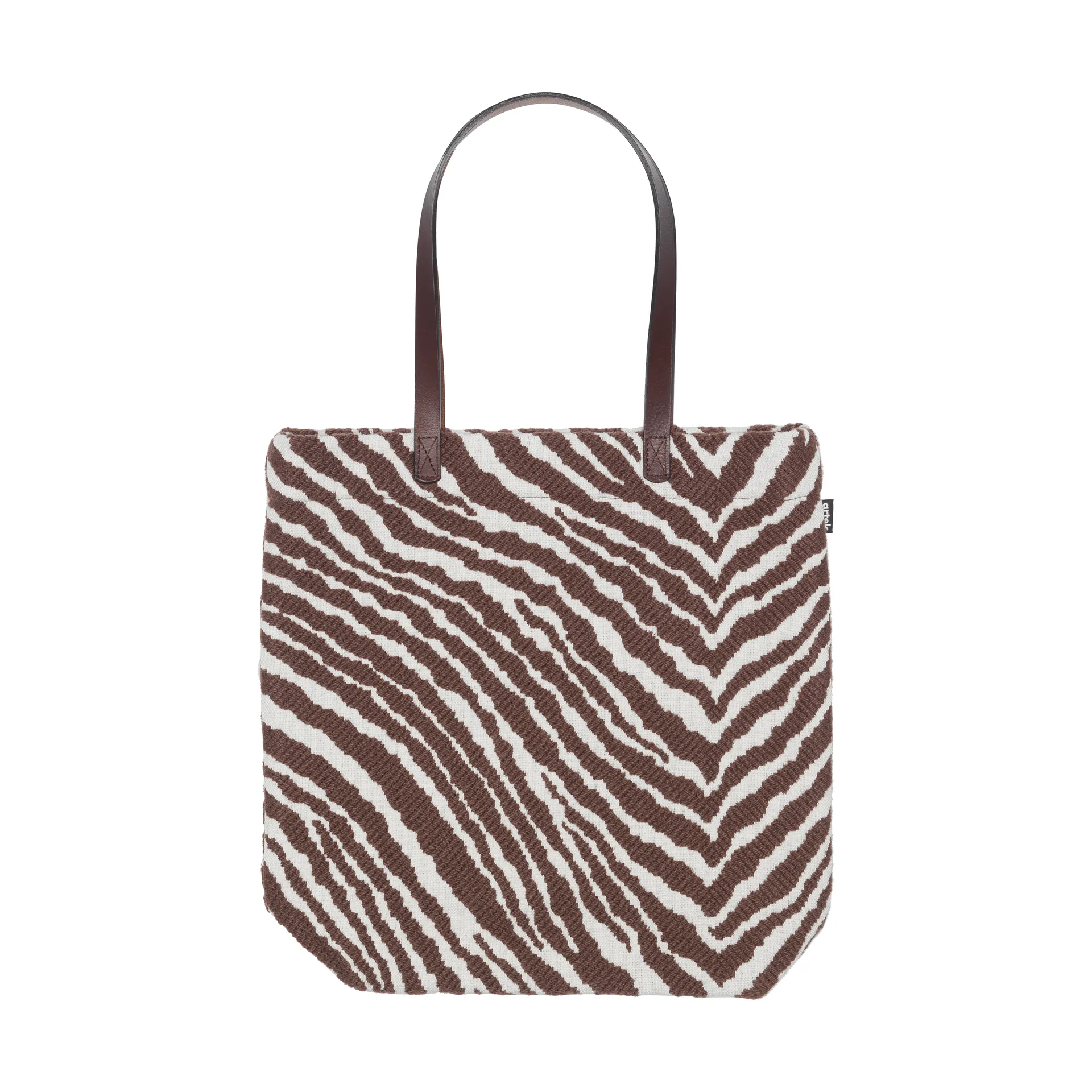 Zebra Tote Bag veske, Brun-hvit Artek