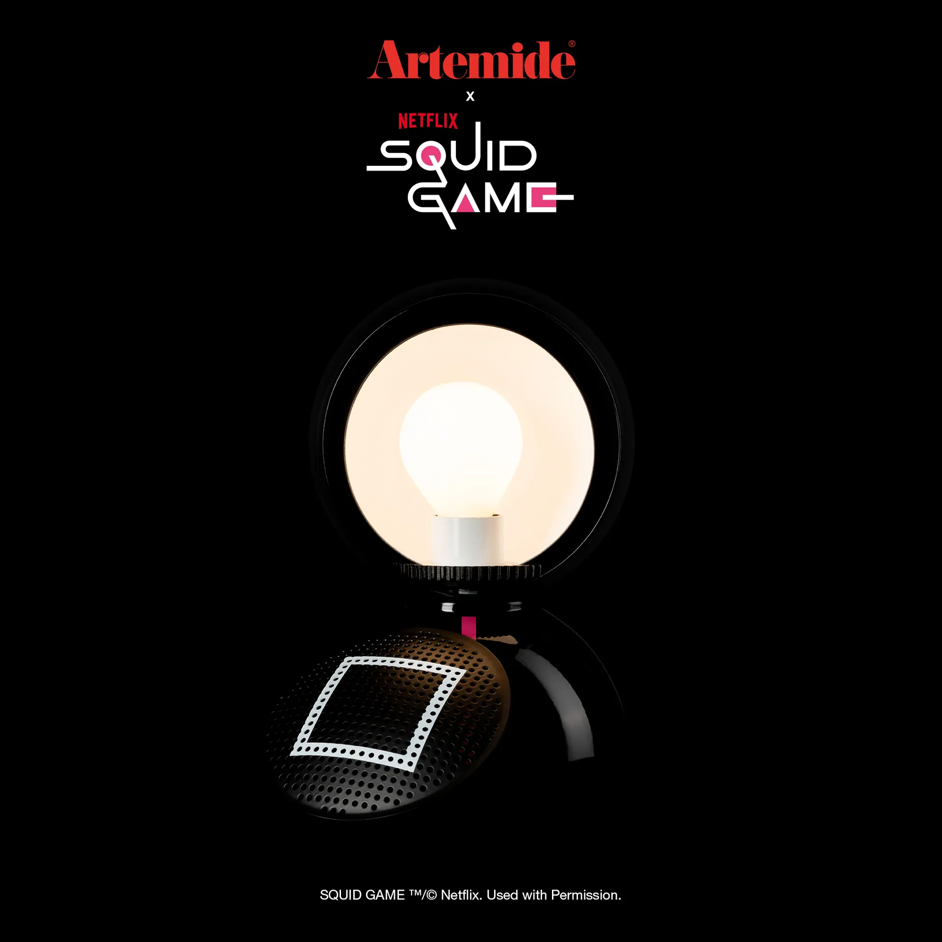 Eclisse x Squid Game bordlampe Special Edition, Guard black Artemide