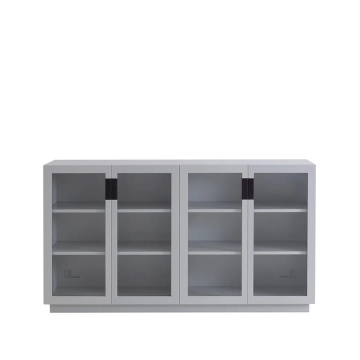 Frame 160 Medium vitrineskap - light grey, glassdører, 42 cm, black - Asplund