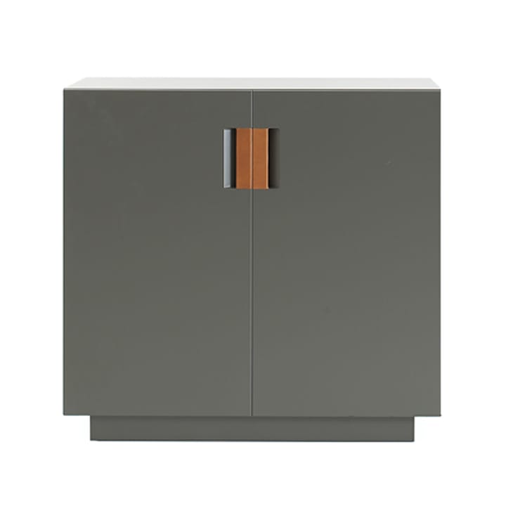 Frame 80 Low skap - taupe, skinn cognac, 42cm - Asplund