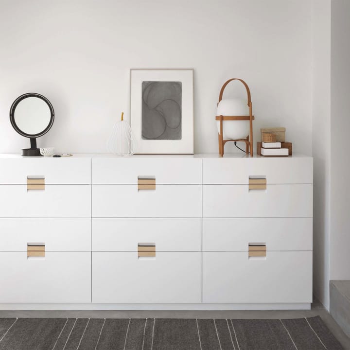 Frame high kommode, taupe, lær black Asplund