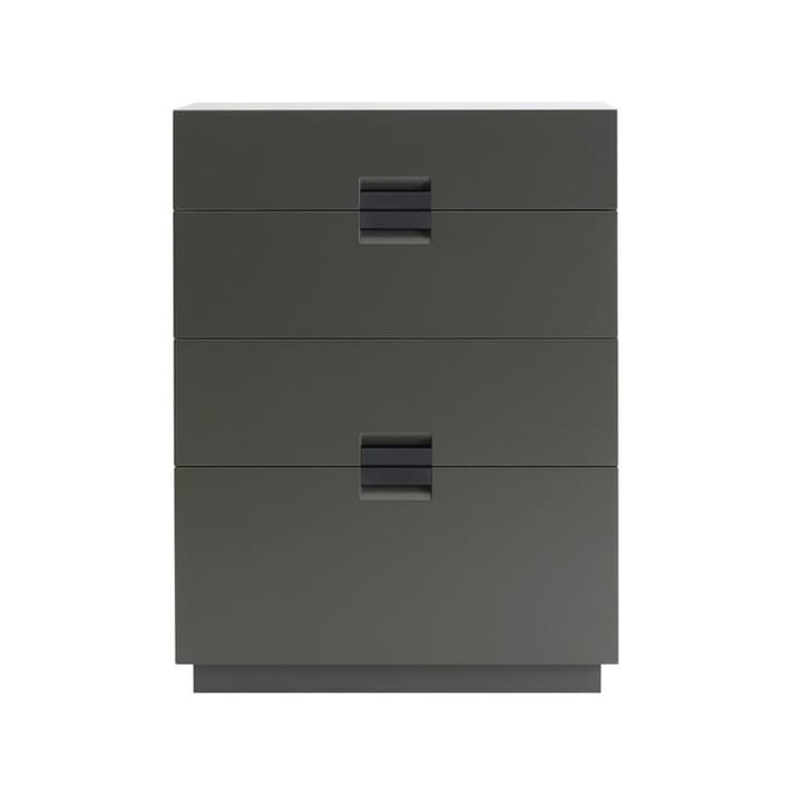 Frame high kommode - taupe, lær black - Asplund