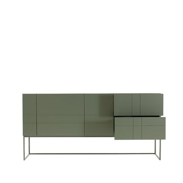 Kilt Light 180 sideboard - green khaki, 3 dører, 2 skuffer - Asplund