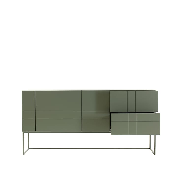 Kilt Light 180 sideboard, green khaki, 3 dører, 2 skuffer Asplund