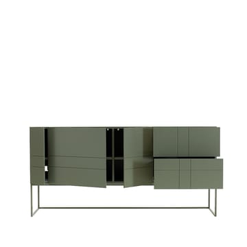 Kilt Light 180 sideboard - green khaki, 3 dører, 2 skuffer - Asplund