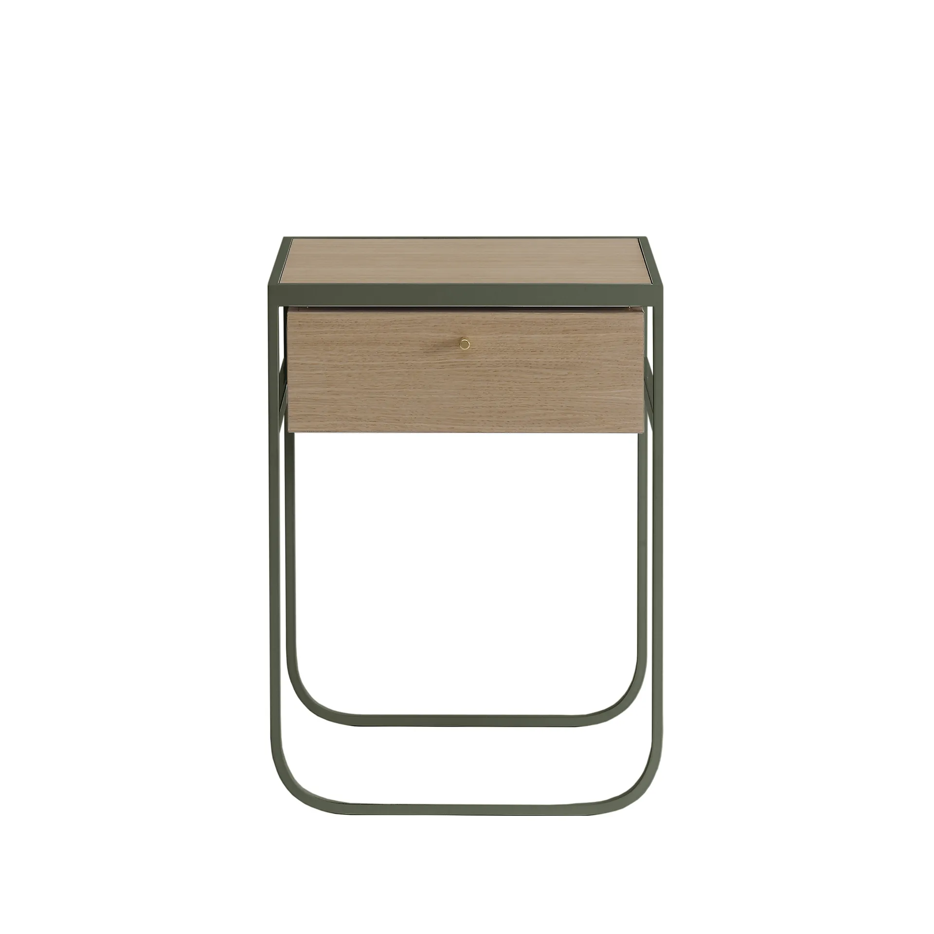 Nati Tati Drawer nattbord, green khaki, hvitlasert eik Asplund