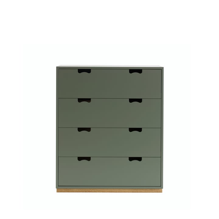 Snø A kommode - green khaki, eikesokkel - Asplund