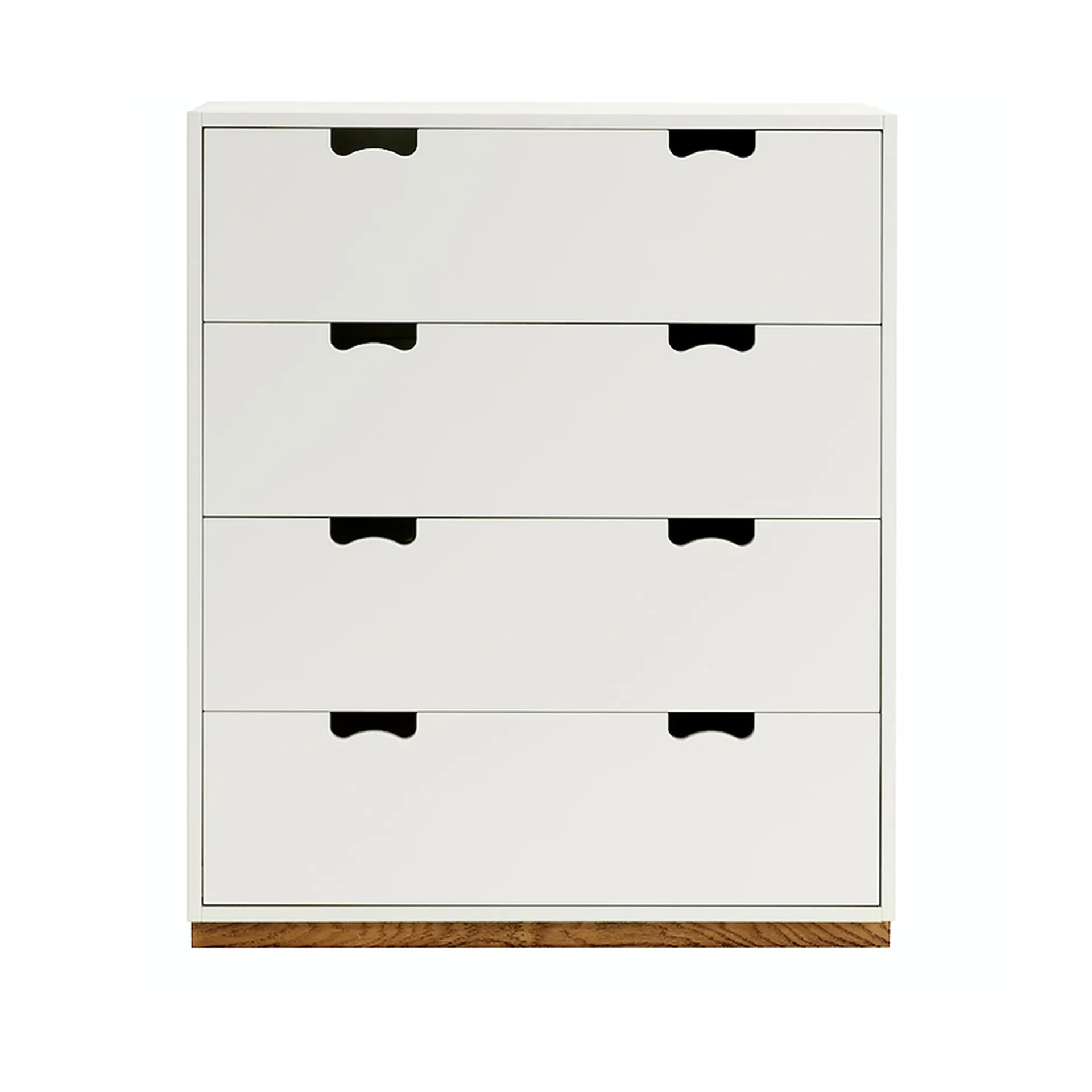 Snø A kommode, white, eikesokkel Asplund