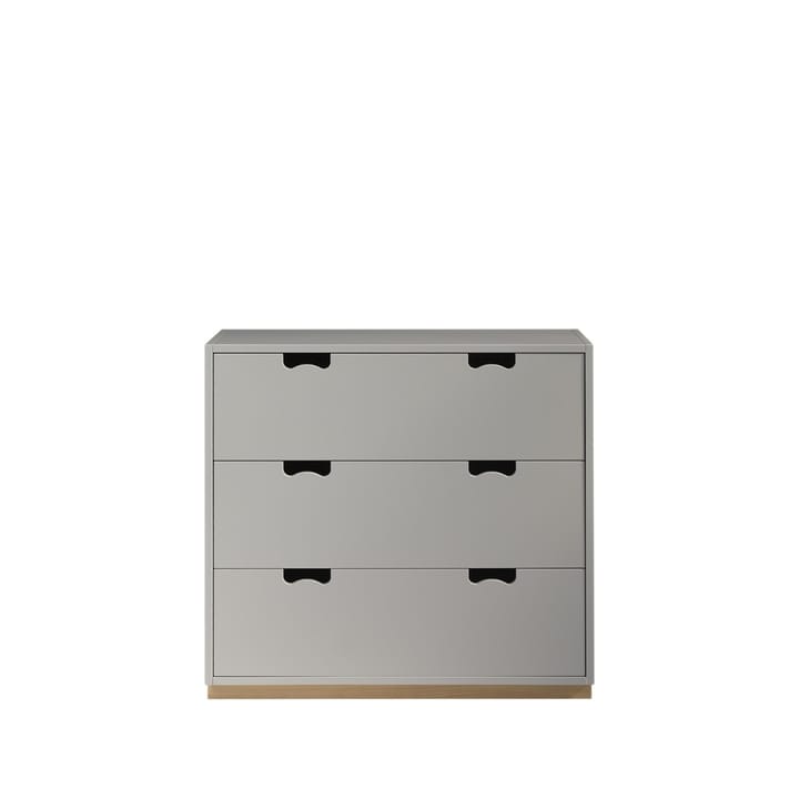 Snø A3 byrå - light grey, bjørkesokkel - Asplund
