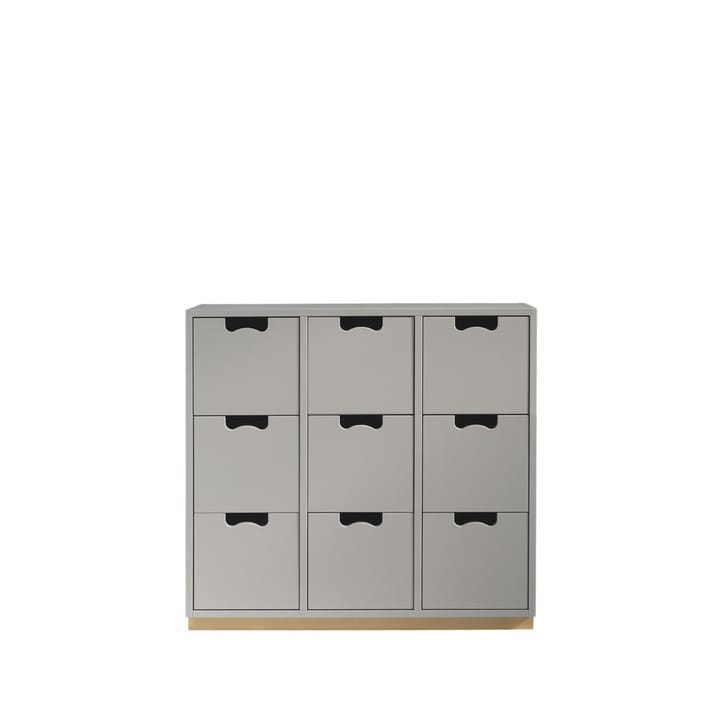 Snø B3 byrå - light grey, bjørkesokkel - Asplund