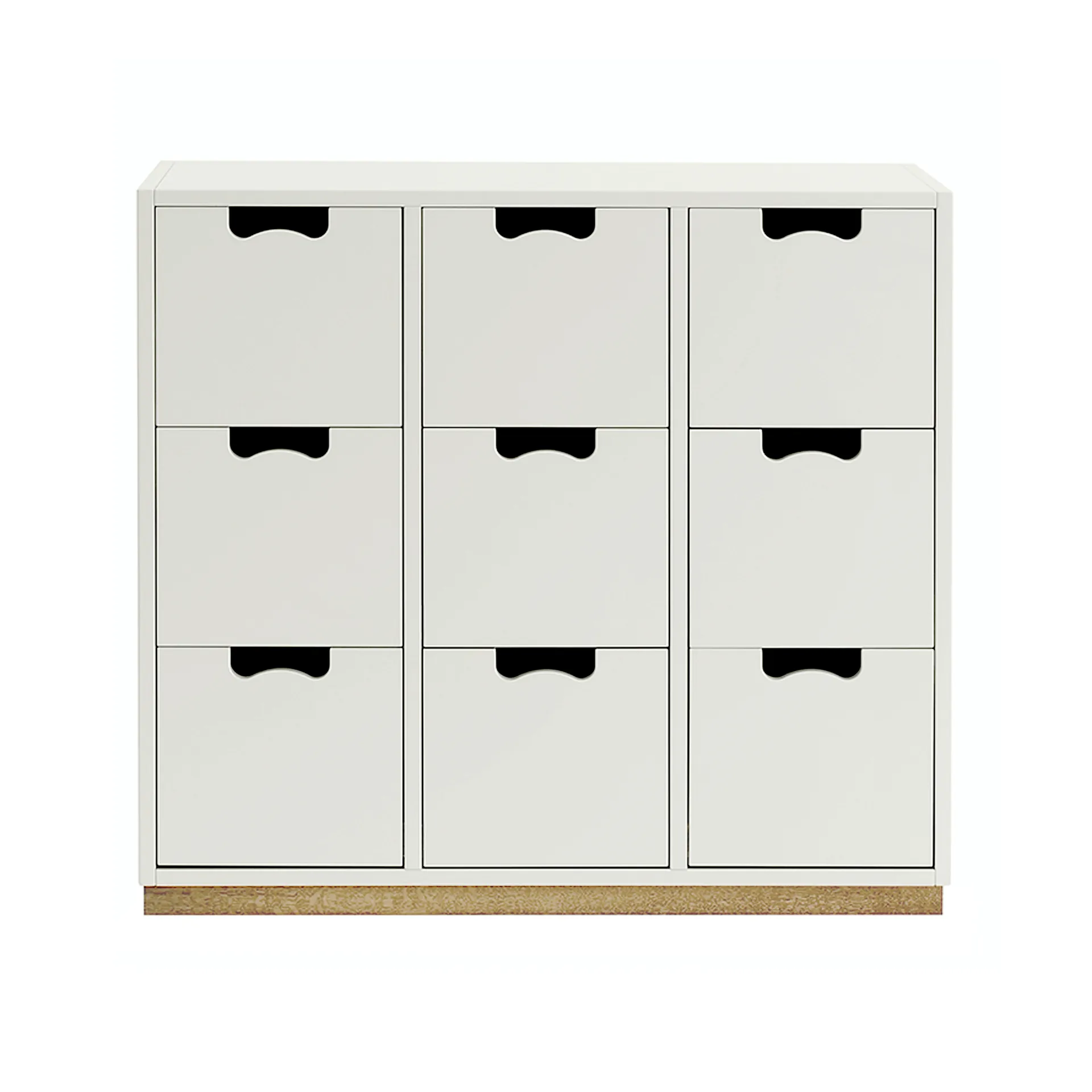 Snø B3 byrå, white, bjørkesokkel Asplund