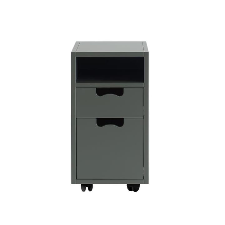 Snø G3 nattbord - green khaki, svarte hjul - Asplund