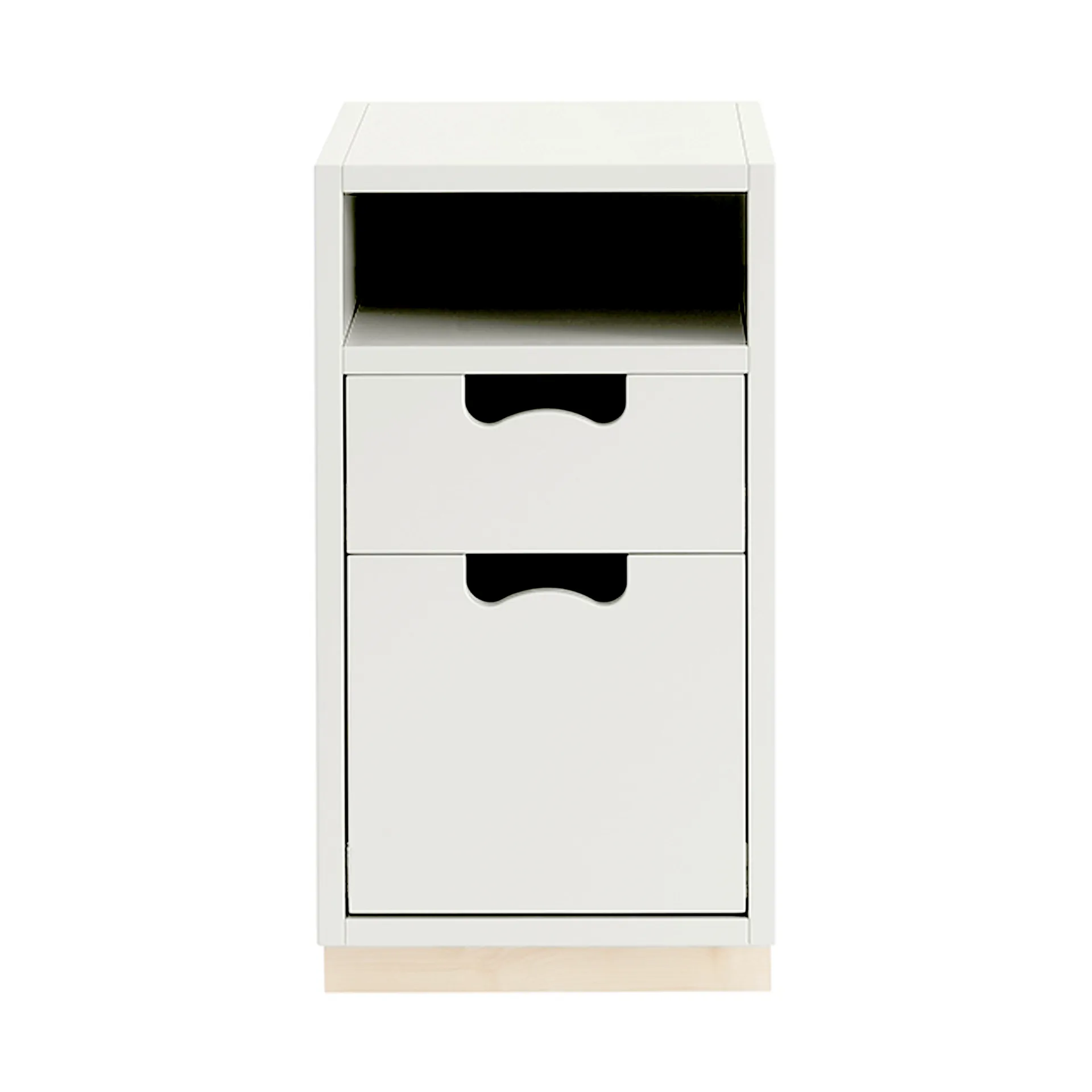 Snø G3 nattbord, white, bjørkesokkel Asplund