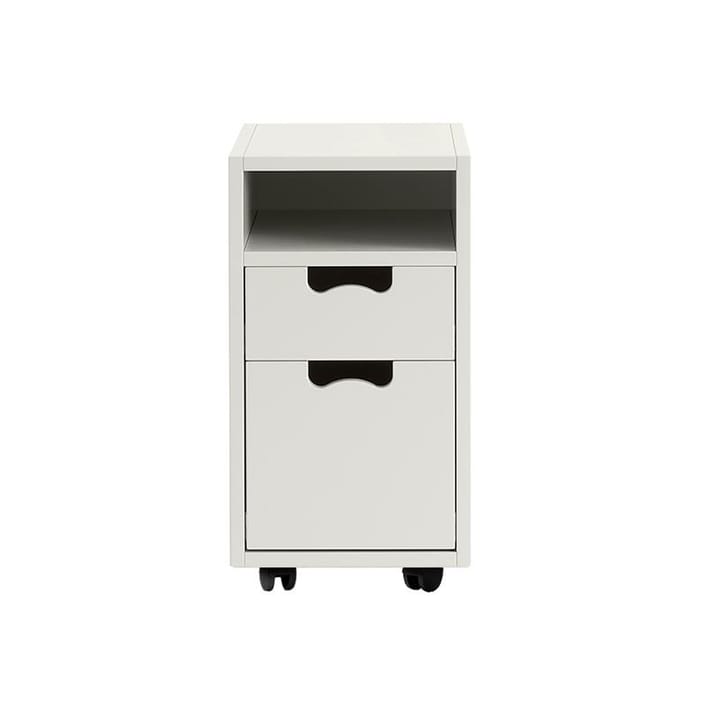 Snø G3 nattbord - white, svarte hjul - Asplund