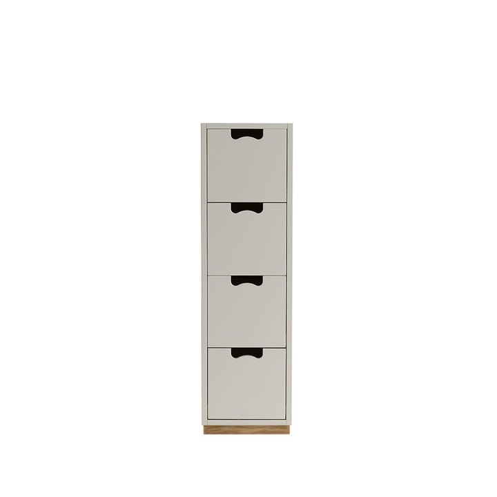 Snø J4 byrå - light grey, eikesokkel - Asplund