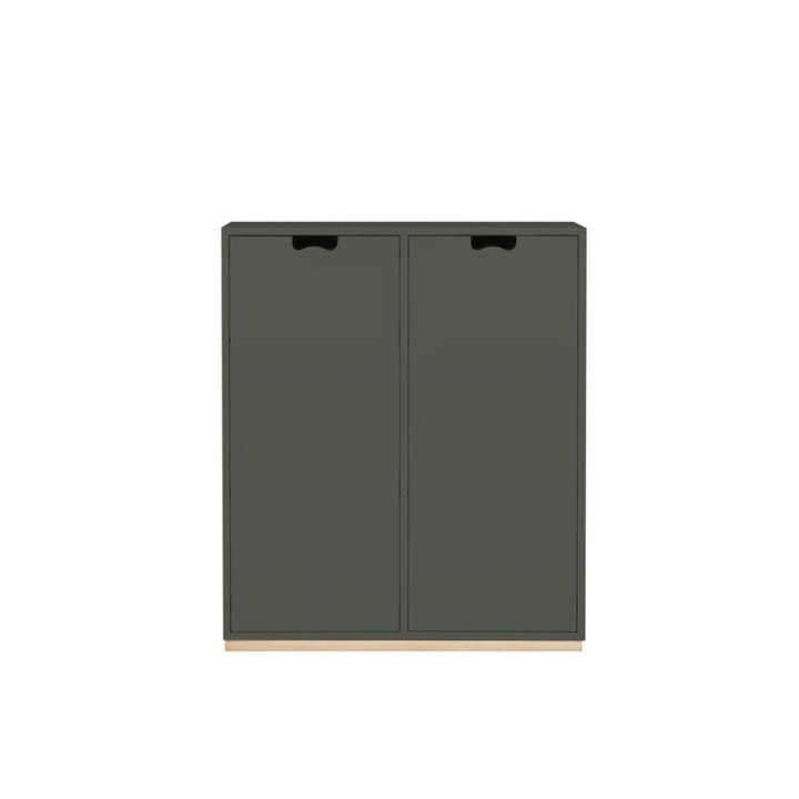 Snö E skap - green khaki, bjørkesokkel/dekte dører, dybde 42 cm - Asplund