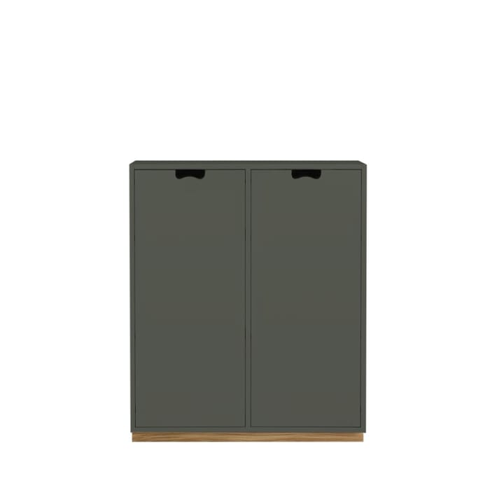 Snö E skap - green khaki, eikesokkel, dekte dører, dybde 30 cm - Asplund