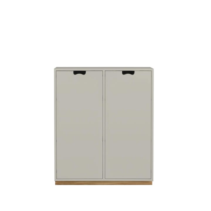 Snö E skap - light grey, eikesokkel, dekte dører, dyb.42 cm - Asplund
