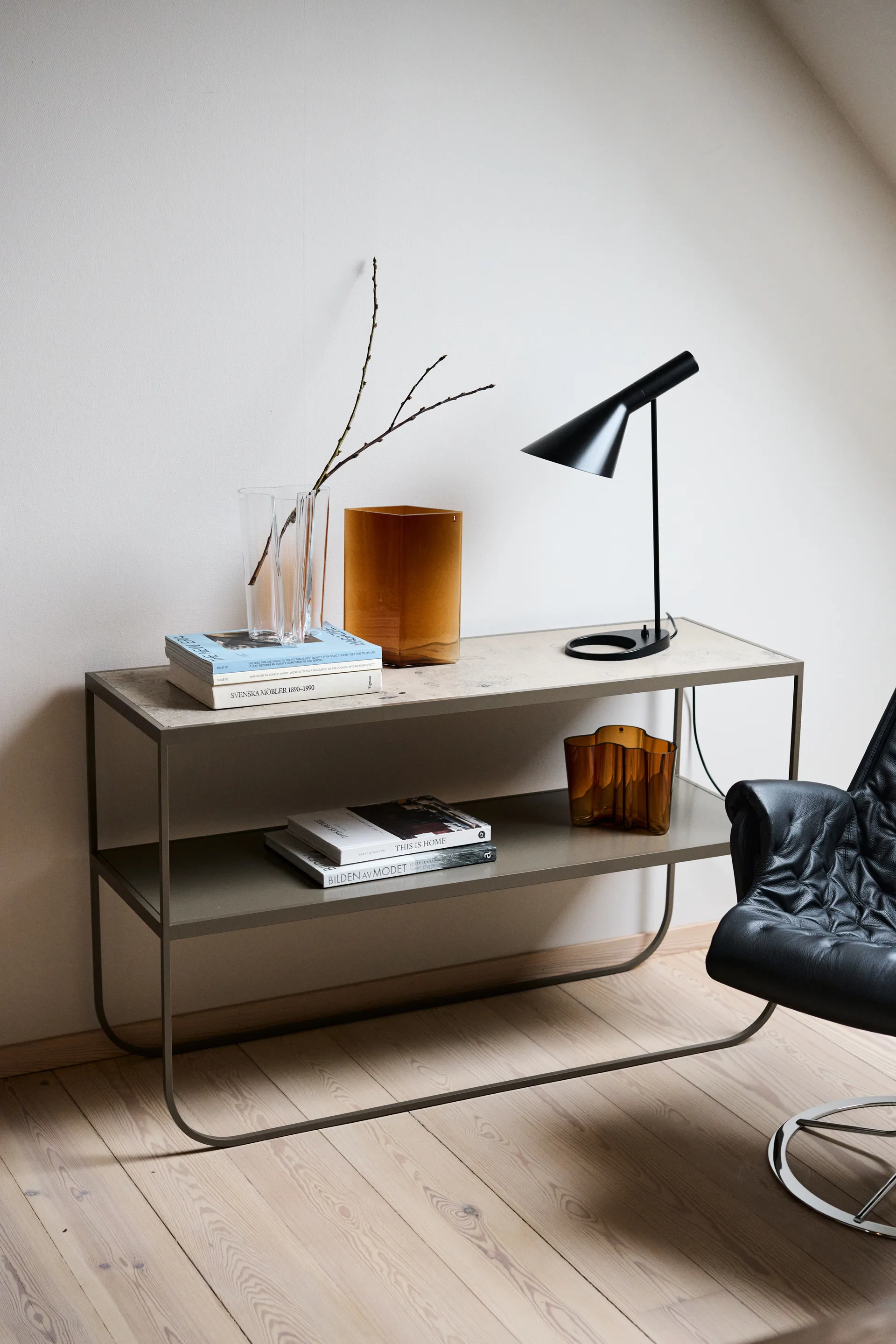 Tati console 120 konsollbord, kalkstein jura, nougat stativ, 120 Asplund