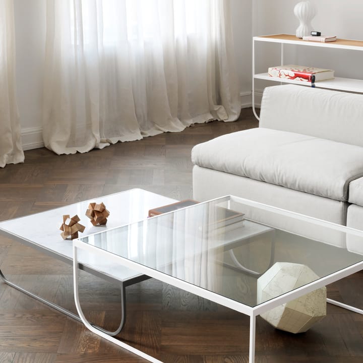 Tati Low sofabord, marmor hvit, hvit understell Asplund