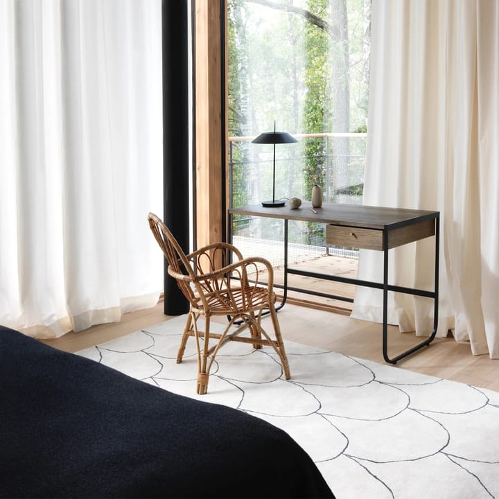 Tati skrivebord, hvitbeiset eik (p2), 1 skuff p2, stativ white Asplund