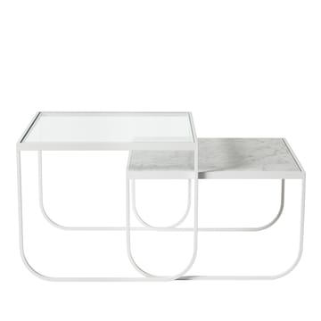 Tati Square sofabord - glass, hvitt understell - Asplund