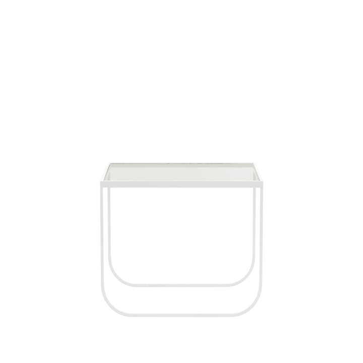 Tati Square sofabord - glass, hvitt understell - Asplund