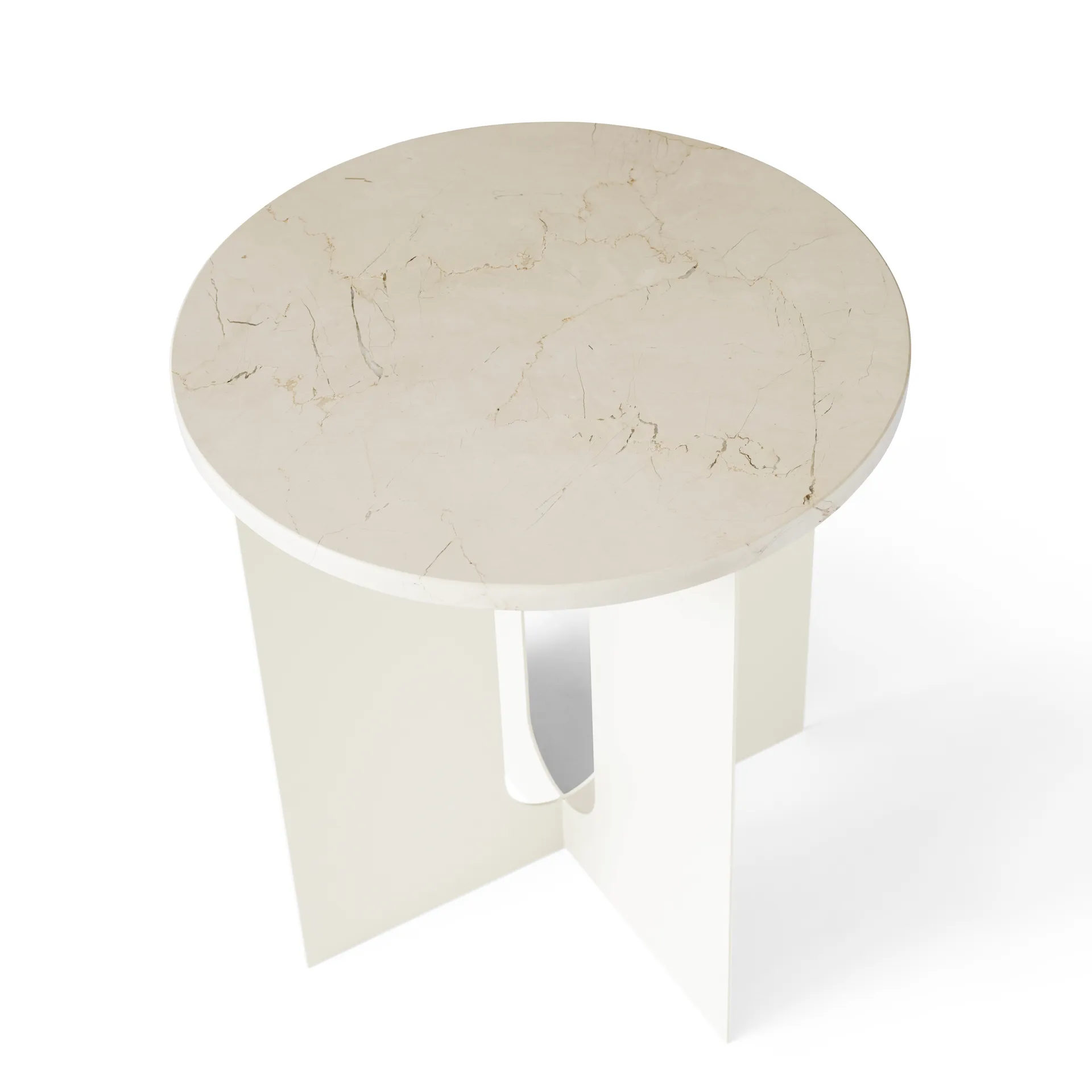 Androgyne bordsskive til sidebord, Crystal Rose marble, Ø42 cm Audo Copenhagen