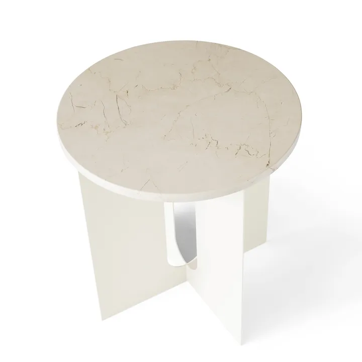 Androgyne bordsskive til sidebord - Crystal Rose marble, Ø42 cm - Audo Copenhagen