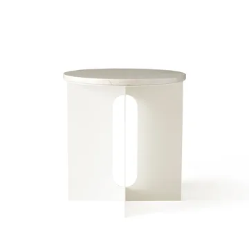Androgyne bordsskive til sidebord - Crystal Rose marble, Ø42 cm - Audo Copenhagen