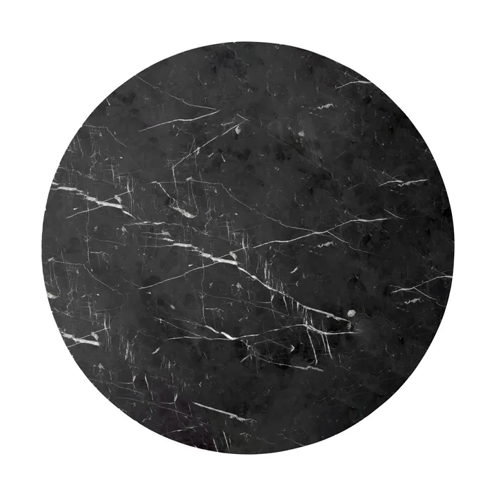 Androgyne bordsskive til sidebord - Nero Marquina, Ø65 cm - Audo Copenhagen