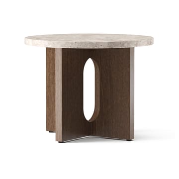 Androgyne sidebord Ø 50 cm mørkbeiset eik - Kunis Breccia-bordplate - Audo Copenhagen