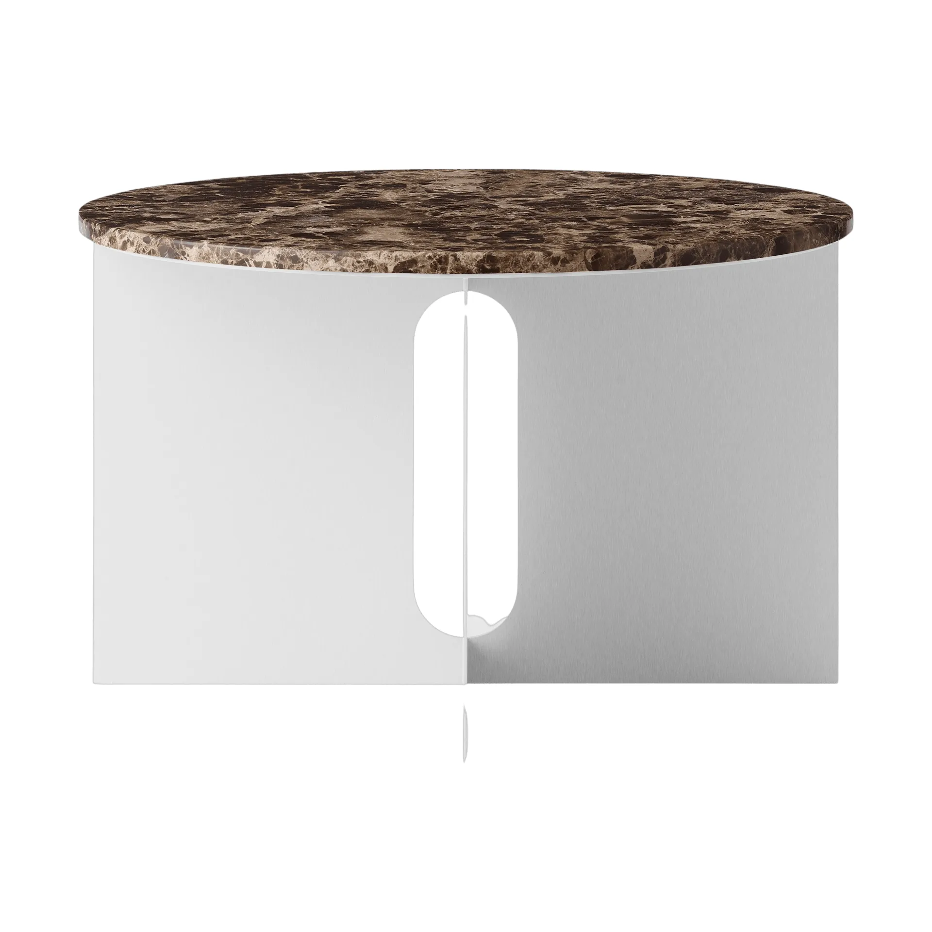 Androgyne sidebord, Emperador marmor-børstet stål, Ø65 cm Audo Copenhagen