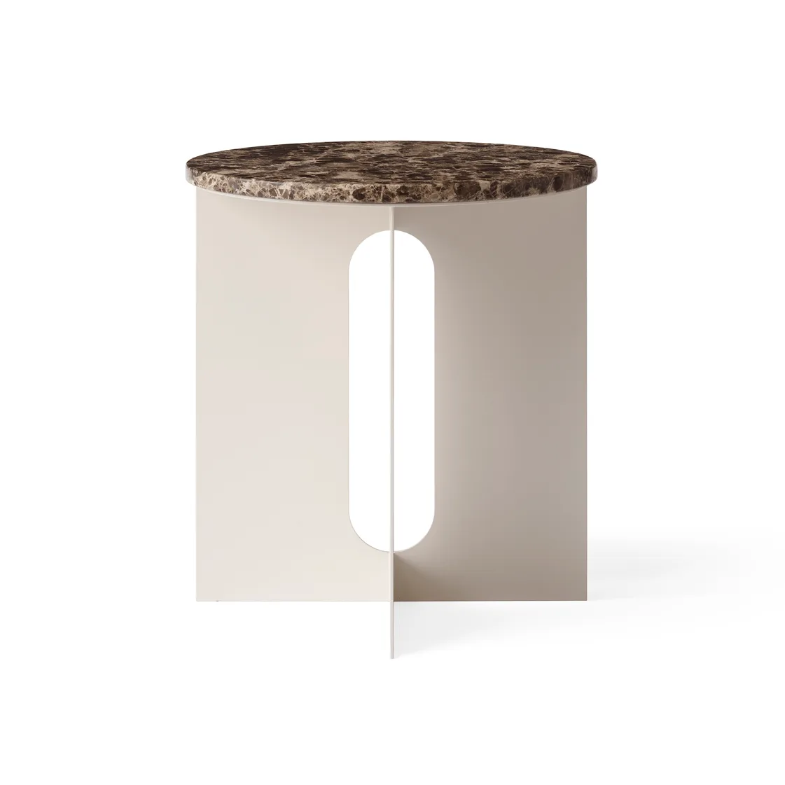 Androgyne sidebord, Emperador marmor-ivory stål, Ø42 cm Audo Copenhagen