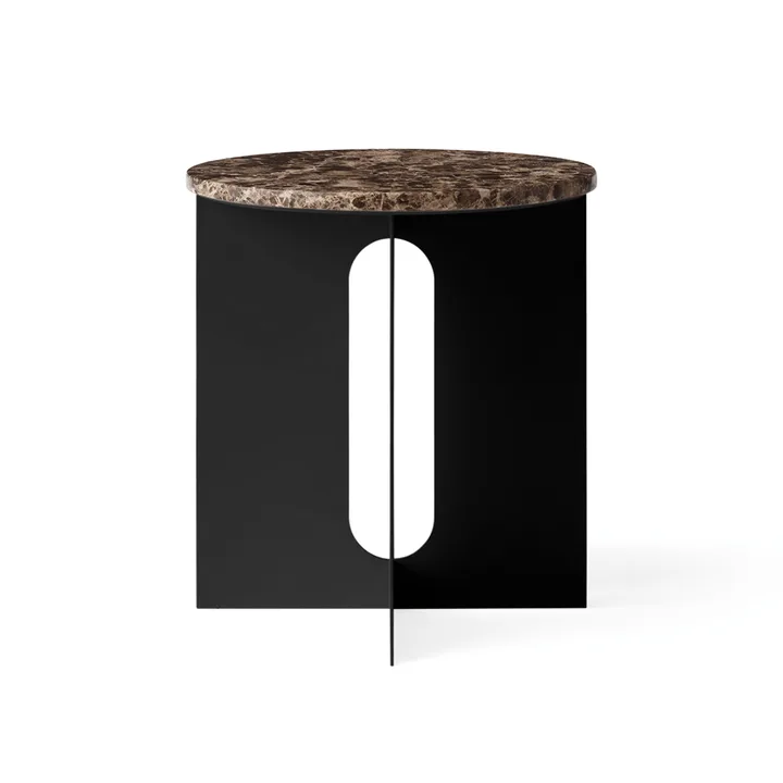 Androgyne sidebord - Emperador marmor-svart stål, Ø42 cm - Audo Copenhagen