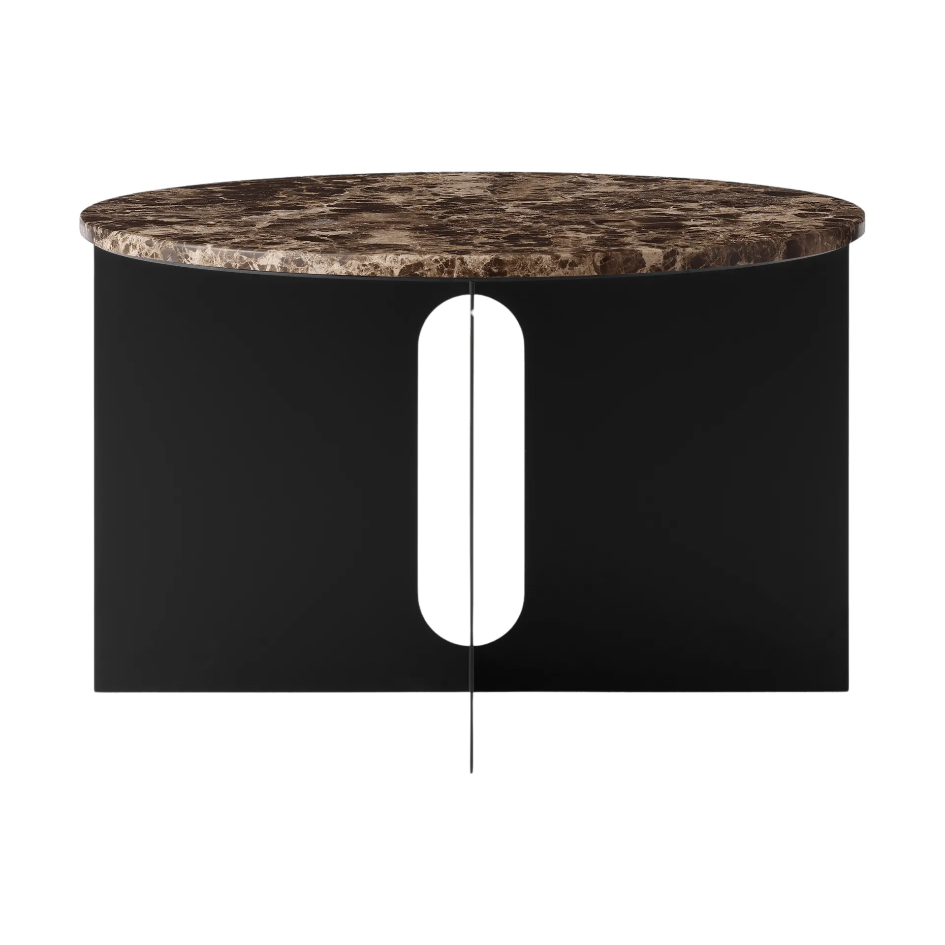 Androgyne sidebord, Emperador marmor-svart stål, Ø65 cm Audo Copenhagen